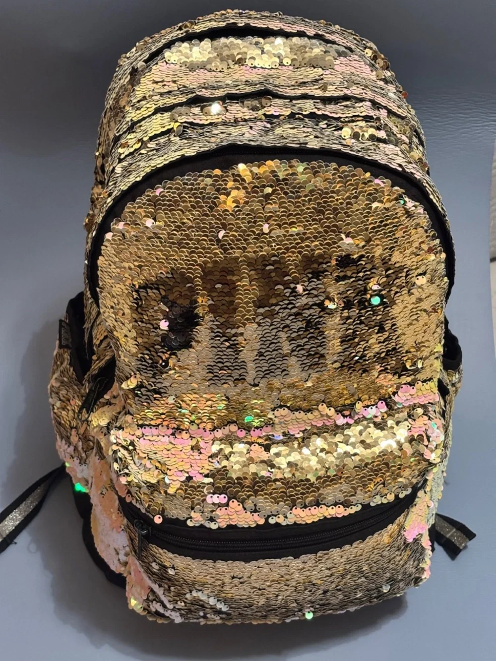Pink Victoria’s Secret Iridescent Backpack With Laptop Pocket